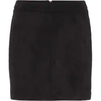 Vero Moda Lederimitatrock "VMDONNADINA FAUXSUEDE SHORT SKIRT", Damen, Gr. XL (42), schwarz, Web, Obermaterial: 90% Polyester, 10% Elasthan, unifarben, kurz, Röcke Lederimitatrock, Materialmix