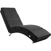 Casaria Relaxliege XXL London 186x89x55 cm Ergonomisch Kunstleder Gepolstert 180kg Belastbarkeit Wohnzimmer Büro Innen Chaiselongue Relaxsessel, Farbe:Stoff Anthrazit