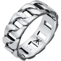 KUZZOI Ring Herren Chunky Chain Look Kette Gllieder 925 Silber Kuzzoi Silber