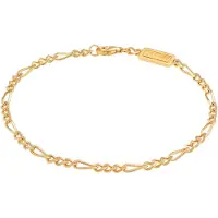 KUZZOI Armband Männer Figaro Massiv Basic 925Er Silber Kuzzoi Gold
