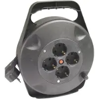 Bachmann Schutzkontakt-Aufrollkabelbox 4fach AC230V Kabel, 10 m