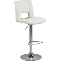Actona Barhocker GROUP "Sylvia Barstuhl, Höhenverstellbar, Chrom", weiß, B:41,5cm H:115cm T:52cm, 100% Polyurethan, Hocker, Barhocker, Trompetenfuß, Gasfeder, drehbar, vertikale Nähte, 2er-Satz