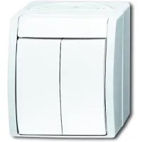 Busch-Jaeger 2601/5 W-54, 2P, Weiß, 250 V, 10 A, 74 mm, 55 mm