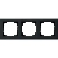 Gira E2, Schwarz, Kunststoff, Schraubenlos, , Matte, Aufspannplatte
