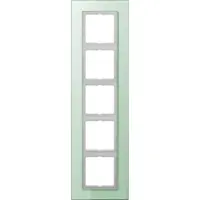 JUNG LSP985GLAS Glasrahmen 5fach, LS PLUS, mattweiß, senkrechte und waagerechte Montage LSP 985 GLAS