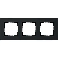 Gira Abdeckrahmen, 3f, flach, E2, Schwarz, matt, 1 Stk.