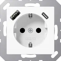 JUNG A1520-15CAWW, Typ F, Kunststoff, IP20, 16 A, 50/60 Hz, 5 V
