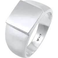 KUZZOI Ring Siegelring Herren Rechteckig Glanz 925 Silber Kuzzoi Silber
