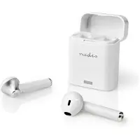 Nedis Vollständig drahtlose Kopfhörer | Bluetooth | Batteriespielzeit: bis zu 2.5 Stunden | Drücken Sie Strg | Ladegehäuse | Eingebautes Mikro | Stimmkontrolle | Weiss NE550730692