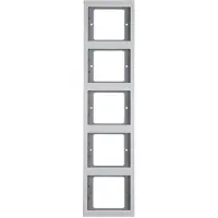 Berker Rahmen 5fach senkrecht K.5 Alu, Aluminium, Aluminium, Schraubenlos, , K.5, IP20