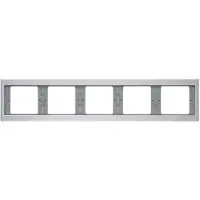 Berker Rahmen 5fach waagerecht K.5 Alu, Aluminium, Aluminium, Schraubenlos, , K.5, IP20