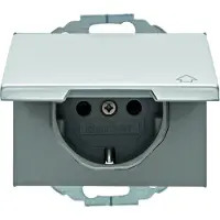Berker Steckdose SCHUKO 47477103 Klappdeckel K.5 Aluminium