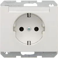 Berker Steckdose SCHUKO mit Beschriftungsfeld K.1 polarweiß, glänzend, Typ F, Weiß, Thermoplast, IP20, 250 V, 16 A