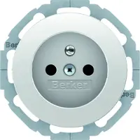 Berker Steckdose mit Schutzkontaktstift u. erh.BS Serie R.Classic polarweiss, glänzend