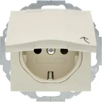 Berker Steckdose SCHUKO mit Klappdeckel und Beschriftungsfeld Q.1/Q.3 anthrazit, samt