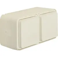 Berker Doppelsteckdose SCHUKO 47753522 m.Klappdeckel AP W.1 polarweiß