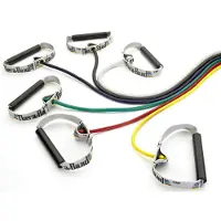 Thera-band THERABAND Fitnessband Tubing, super stark, 1,4 m x 0,9 cm, bis 4,6 kg Widerstand, silber, Expander aus Latex, mit Griffen