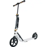 Hudora BigWheel Style 230 Scooter - weiß - Aluminium-Roller mit großer Trittfläche - höhenverstellbar & zusammenklappbarer - für bis zu 120kg
