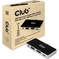 Club 3D CLUB3D CSV-1591, Andocken, USB 3.2 Gen 1 (3.1 Gen 1) Type-C, 100 W, 3,5 mm, Schwarz, Chrom, 4K Ultra HD