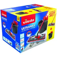 Vileda Ultramax Micro&Cotton Complete set - Vloerwisser mop met steel - Voor tegelvloeren (161917)