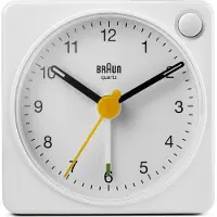 Braun BC02XW, Quarzwecker, Rechteck, Weiß, Analog, Akku, AA
