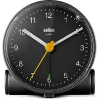 Braun Klassik Wecker BC01BW, Crescendo-Alarm, Schlummerfunktion, Leuchtzeiger