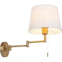 QAZQA Wandleuchte Bronze mit weißem Schirm und verstellbarem Arm - Ladas Deluxe
