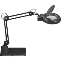 MAUL LED-Lupenleuchte MAULvisio, Leistung 8 W, 1200 lm, 3-Dioptrien-Linse, drehbarer Standfuß, schwarz