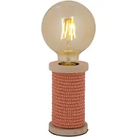 Näve Tischleuchten - Tischleuchte "MAX" H: 12cm orange/weiß, Tischlampe im Stil Junges Wohnen, aus Metall, Kunststoff und Textilmaterial in orange, 12 cm hoch, Ø 7 cm, E27-Fassung – Schnurschalter