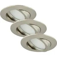 Briloner LED Einbauleuchten Dimmbar Schwenkbar 3er Set 5,5 W silber Kunststoff
