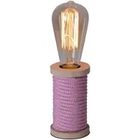 Näve Tischleuchten - Tischleuchte "MAX" pink/weiß h: 12cm, Tischlampe im Stil Junges Wohnen, aus Metall, Kunststoff und Naturmaterialien in pink, 12 cm hoch, Ø 7 cm, E27-Fassung – Schnurschalter