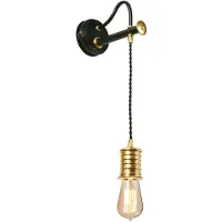 Elstead Lighting Elstead Douille Wandleuchte E27 Schwarz-Messing poliert