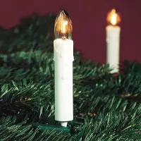 Hellum Lichterkette Kerzen innen, 10 Lichter, Lichtlänge 360cm, Schaft weiß, Stecker