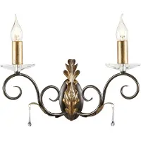 Elstead Lighting Elstead Amarilli Wandleuchte E14 2-fach Bronze-Goldfarbe, UK