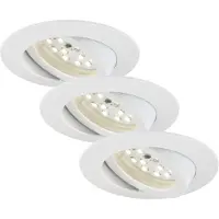 Briloner LED Einbauleuchten Dimmbar Schwenkbar 3er Set 5,5 W weiß Kunststoff
