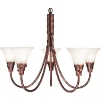 Elstead Lighting Emily Kronleuchter E14 5-fach Kupfer Patina, Made in UK