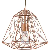 Searchlight Kupferdrahtlampe Geometric Cage Ø 39cm