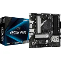 Asrock A520M Pro4, AMD, Sockel AM4, AMD Ryzen 3000 Series, DDR4-SDRAM, 64 GB, DIMM