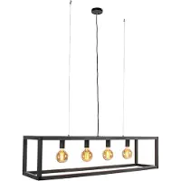 QAZQA - Industrie I Vintage I Industrie I Vintage I Pendelleuchte I Esstisch I Esszimmer I Pendellampe I Hängelampe I Pendellampe I Pendelleuchte I Lampe I Leuchte schwarz 4-flammig Lampen - Big Cage