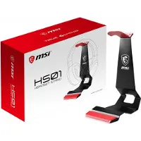 MSI HS01 HEADSET STAND, Kopfhörer-Halterung, Metall, Kunststoff, Gummi, 666 g, Schwarz, Rot