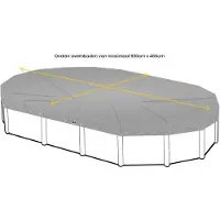 W'eau Pool Abdeckplane Oval 930 x 460 cm Blau 180 g/m² Robust