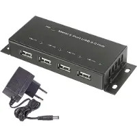 Renkforce RF-4830984 USB-Hub 4 Port USB-A USB 2.0 480 MBit/s Metallgehäuse, zur Wandmontage Schwarz RF-4830984