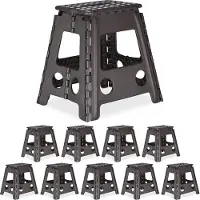 Relaxdays 10 x Klapphocker faltbar XL dunkelgrau Anthrazit,Weiß