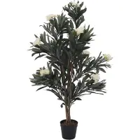 Europalms Oleanderbaum, Kunstpflanze, weiss, 120 cm