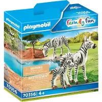 Playmobil , 2 Zebras mit Baby, Family Fun, 70356