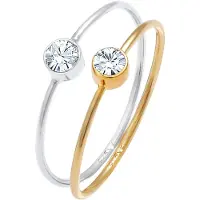 Elli Ring Solitär Set Kristalle 925 Silber Bicolor Elli Silber