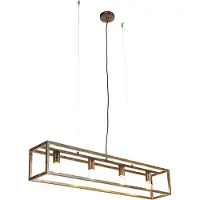 QAZQA Industrielle Hängelampe rostbraun 4-Licht - Käfig