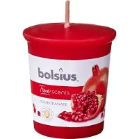 Bolsius TRUE SCENTS, Duftvotivkerze, Pomegranate, Granatapfel, , 53/45 mm, Brenndauer ca. 15h, 12 Stück pro Verpackung