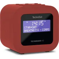 Technisat TECHNIRADIO 40 | DAB+ Radiowecker mit Sleeptimer und Snooze | rot