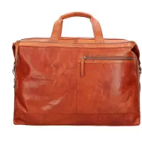 Spikes & Sparrow Leder Reisetasche Schultertasche Bronco Weekender Brandy braun
